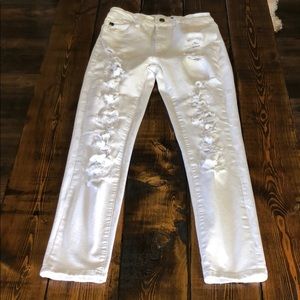 Kancan Distressed White Skinny Jeans
